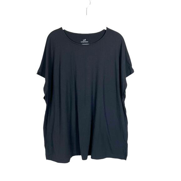 J Jill Luxe Supima Relaxed Tee in Black Women's 2X - Picture 1 of 7